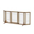 Richell Usa Richell USA 94904 Wide Premium Plus Freestanding Pet Gate with Door  - Brown 94904